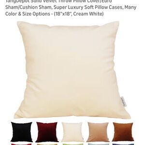 Set of 2 Cream Velvet Throw Pillow Covers (non-smoke)